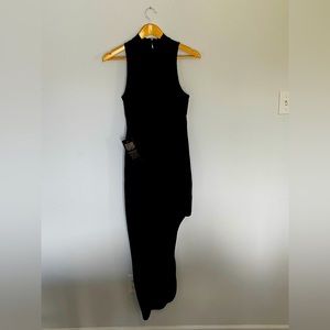 NWT Bebe Black Long Thigh Slit Dress